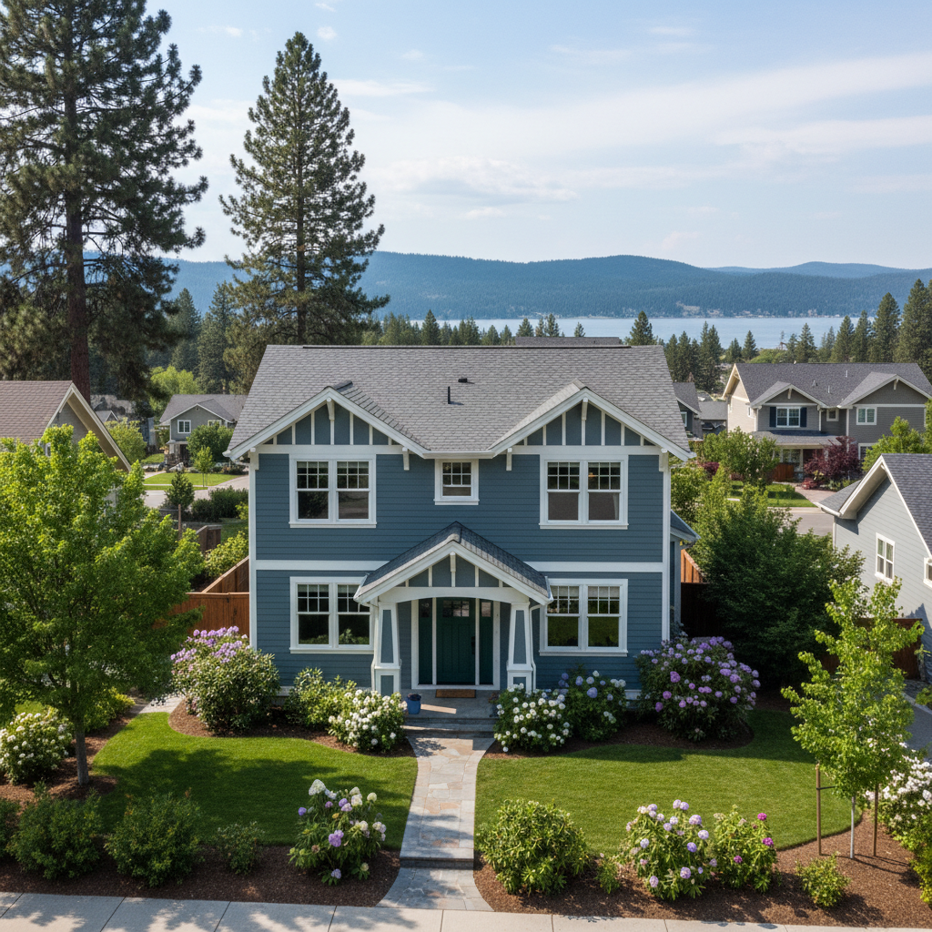 Completed exterior painting work at a residential property in Coeur d'Alene, ID