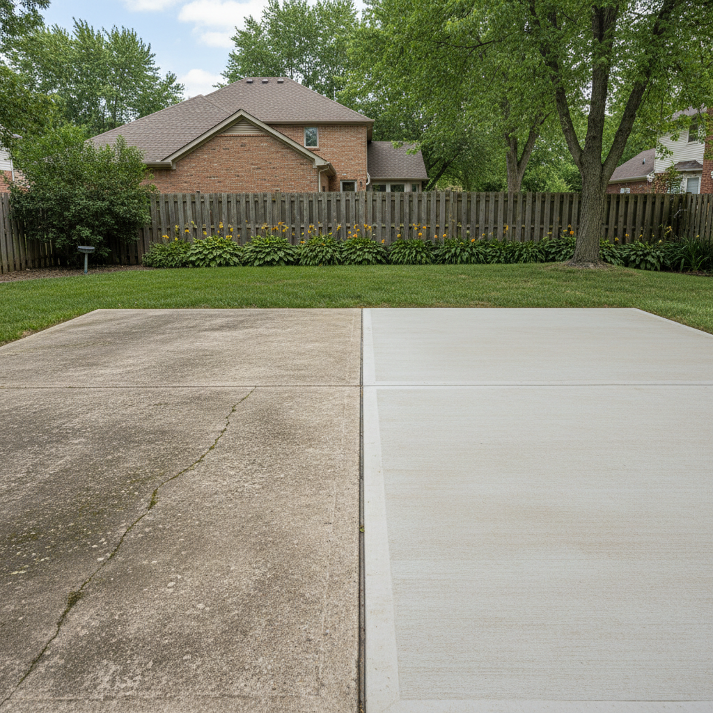 Completed concrete flatwork work at a residential property in Elgin, IL