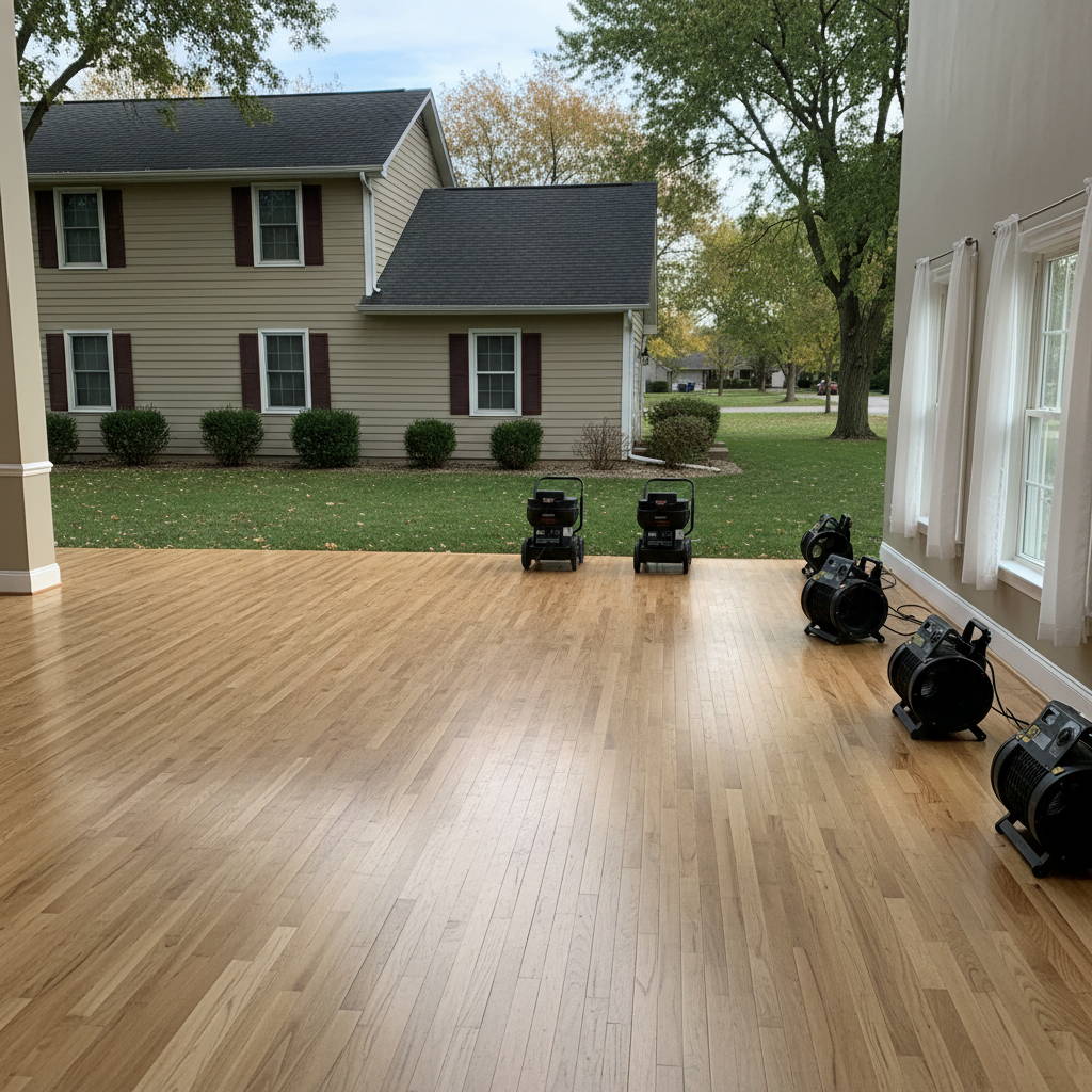 Completed emergency water cleanup work at a residential property in Rockford, IL