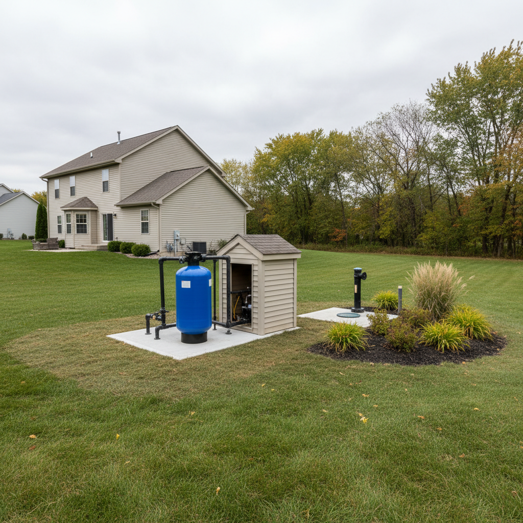 Completed water treatment work at a residential property in Rockford, IL