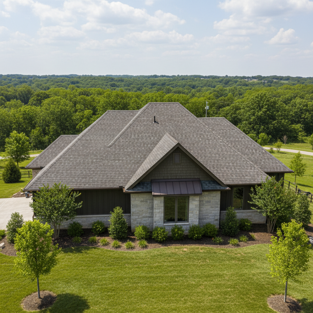 Completed new construction roofing work at a residential property in Leavenworth, KS