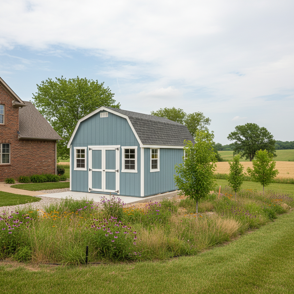 Completed custom shed design work at a residential property in Wichita, KS