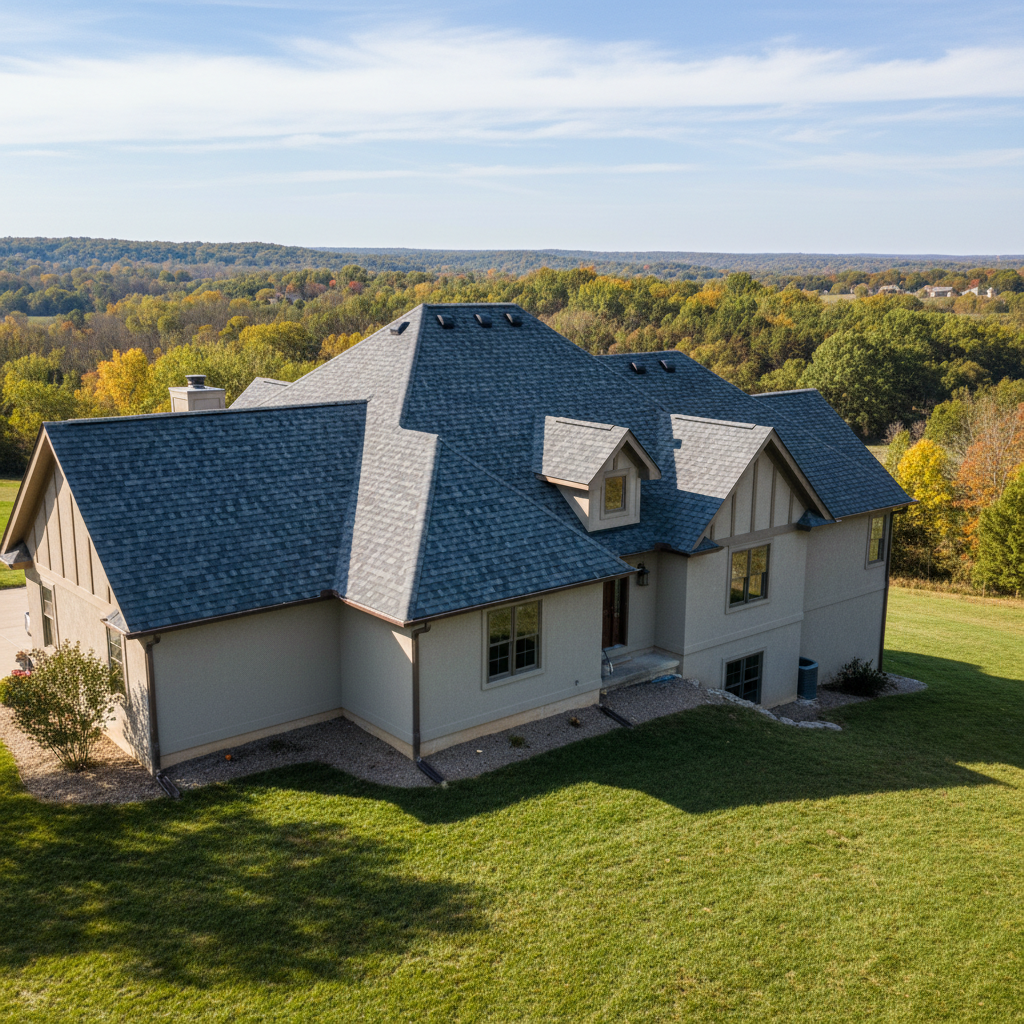 Completed new construction roofing work at a residential property in Leavenworth, KS
