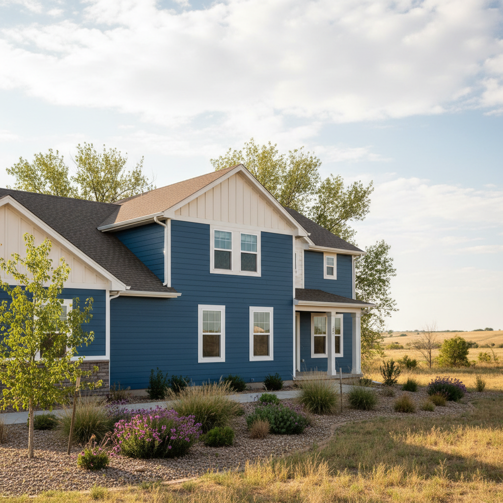 Completed james hardie siding work at a residential property in Dodge City, KS