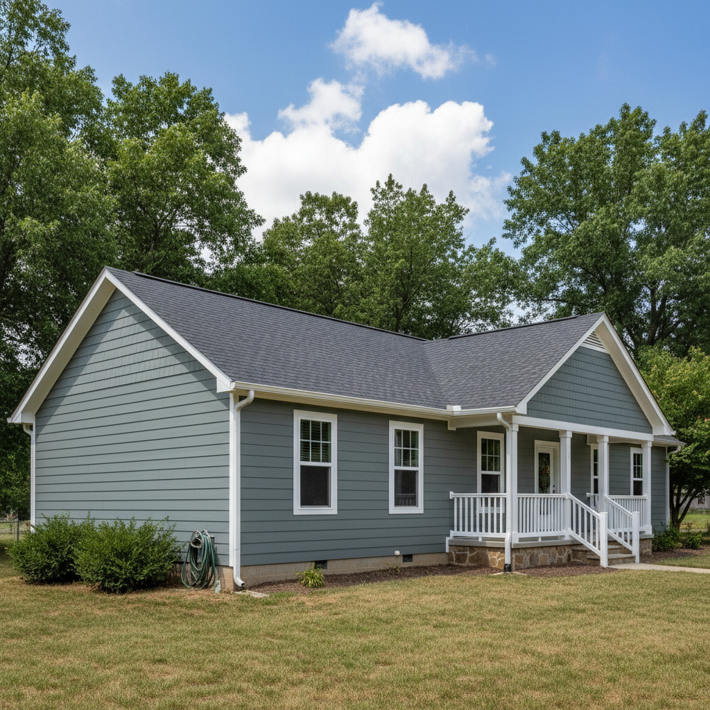 Completed cement siding work at a residential property in Junction City, KS