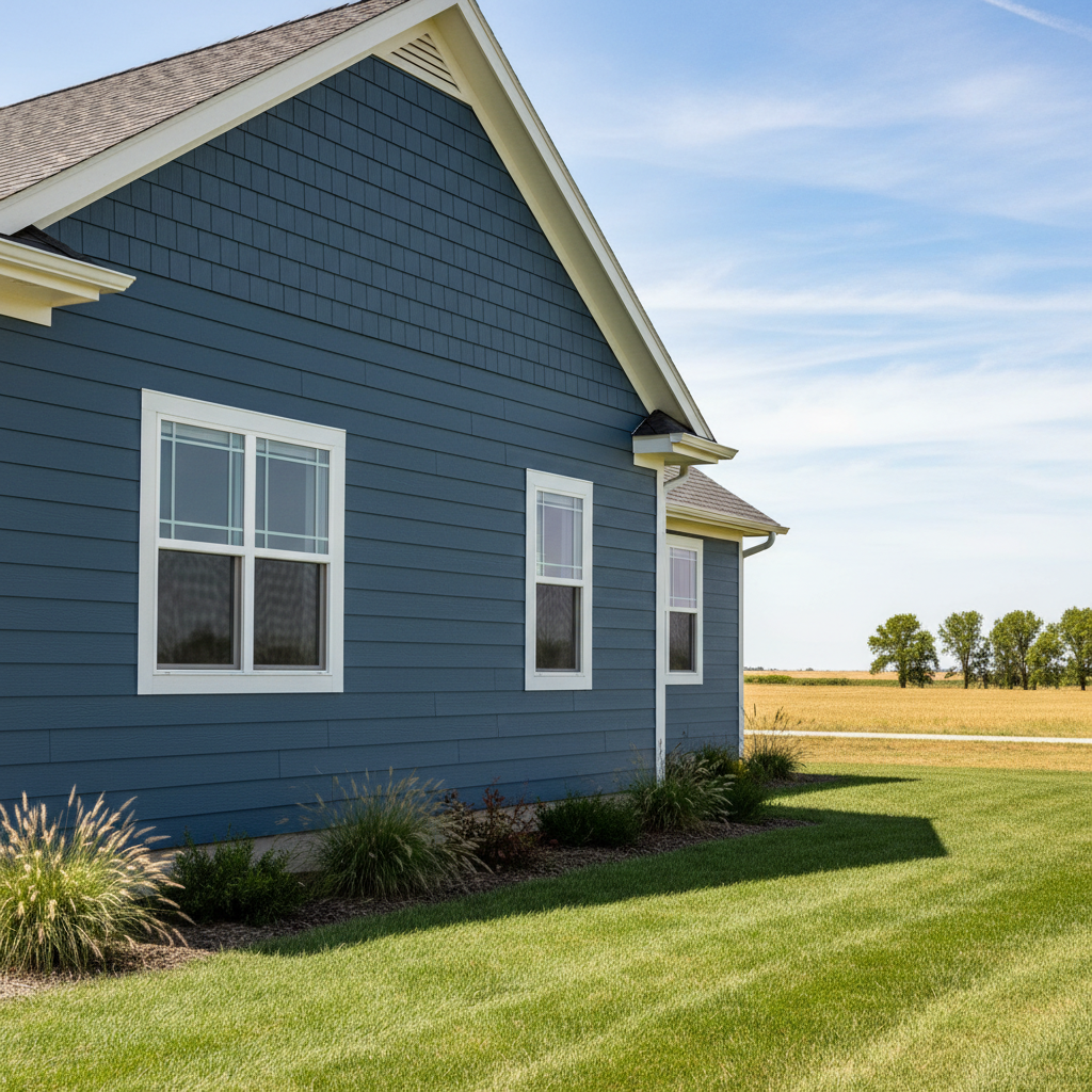 Completed james hardie siding work at a residential property in Dodge City, KS