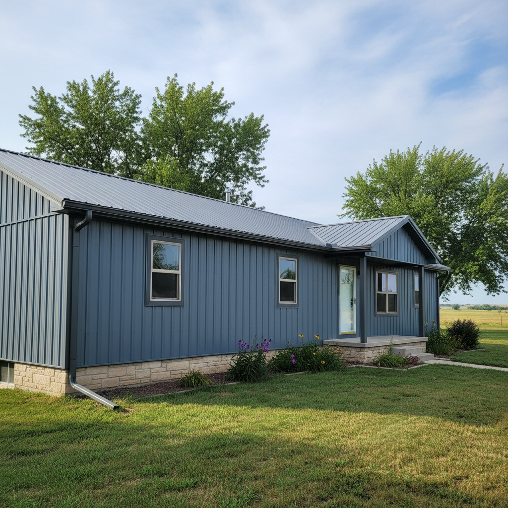 Completed metal siding work at a residential property in Salina, KS