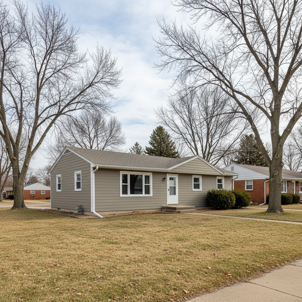 Completed insulation installation work at a residential property in Great Bend, KS