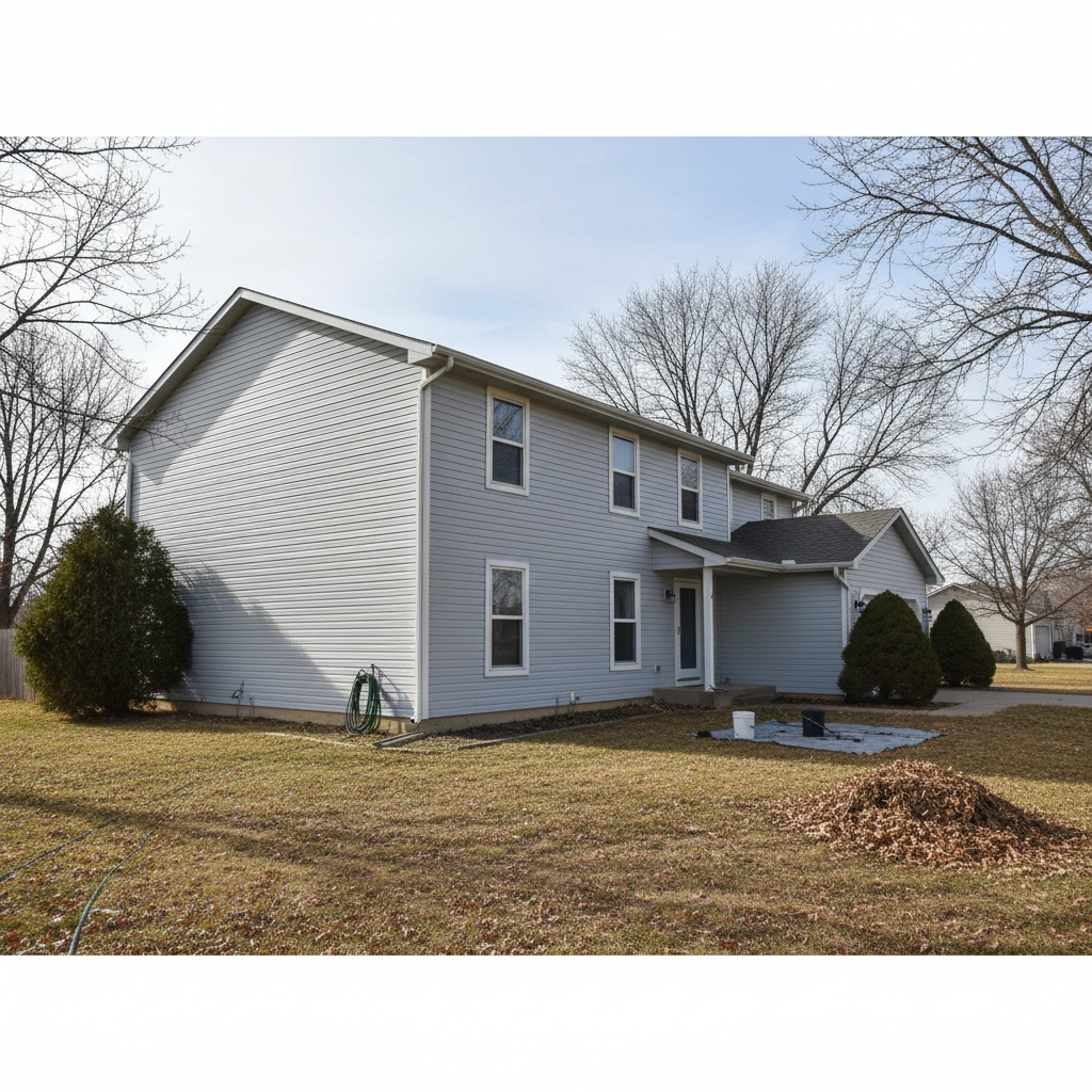 Completed siding cleaning work at a residential property in Garden City, KS