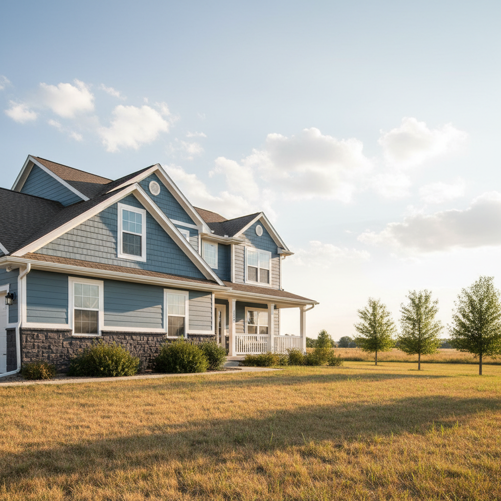 Completed siding installation work at a residential property in Dodge City, KS