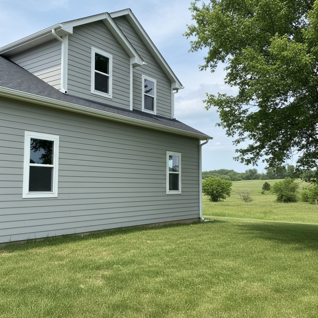 Completed siding replacement work at a residential property in Topeka, KS