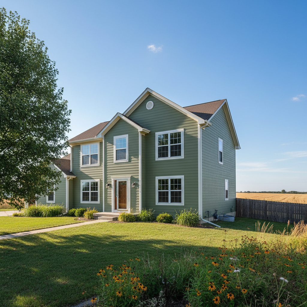 Completed siding installation work at a residential property in Dodge City, KS