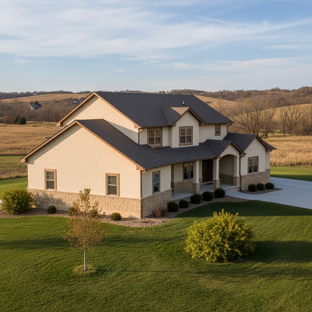 Completed commercial stucco work at a residential property in Topeka, KS