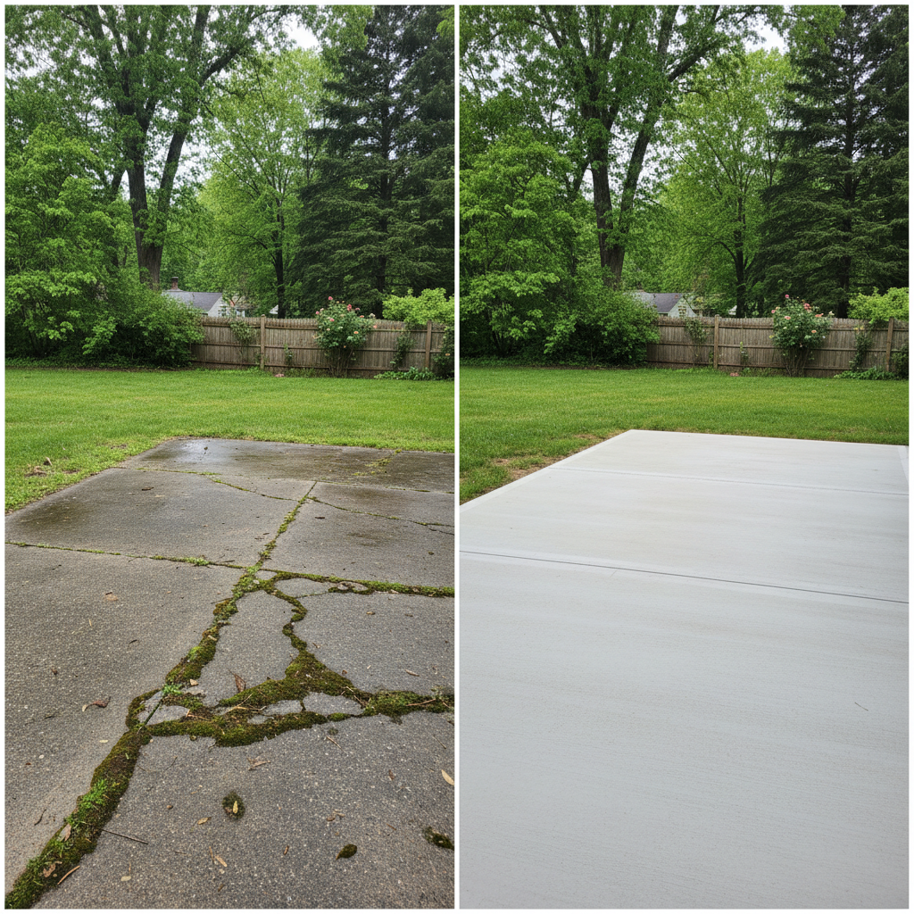 Completed concrete flatwork work at a residential property in Worcester, MA