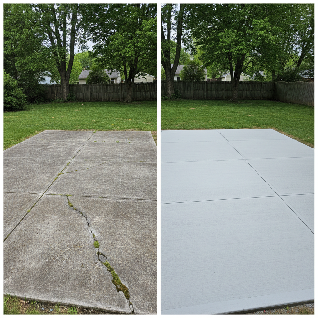 Completed concrete flatwork work at a residential property in Worcester, MA