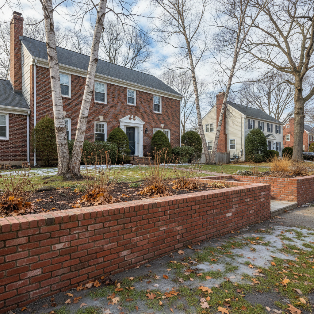 Completed brick laying work at a residential property in Boston, MA