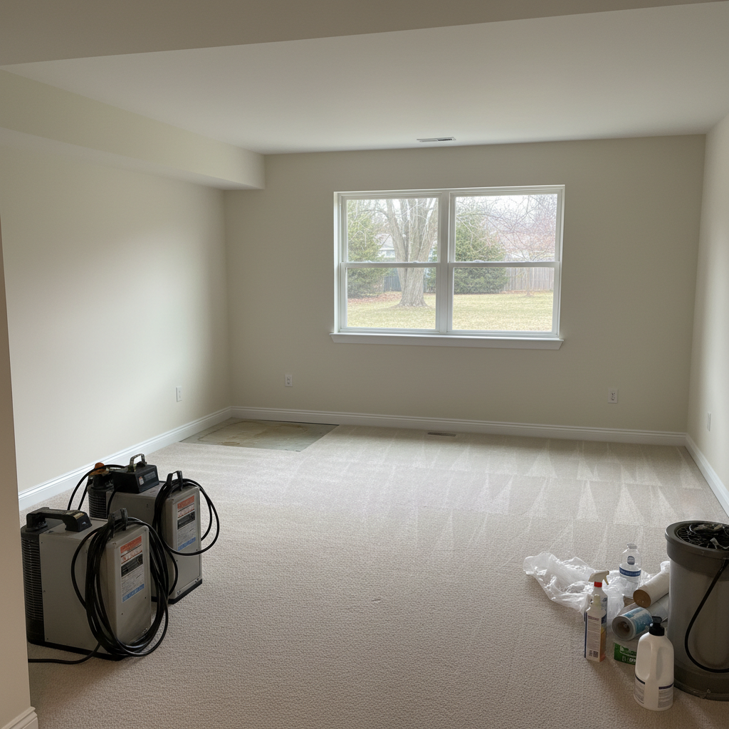 Completed commercial water damage restoration work at a residential property in Lincoln Park, MI