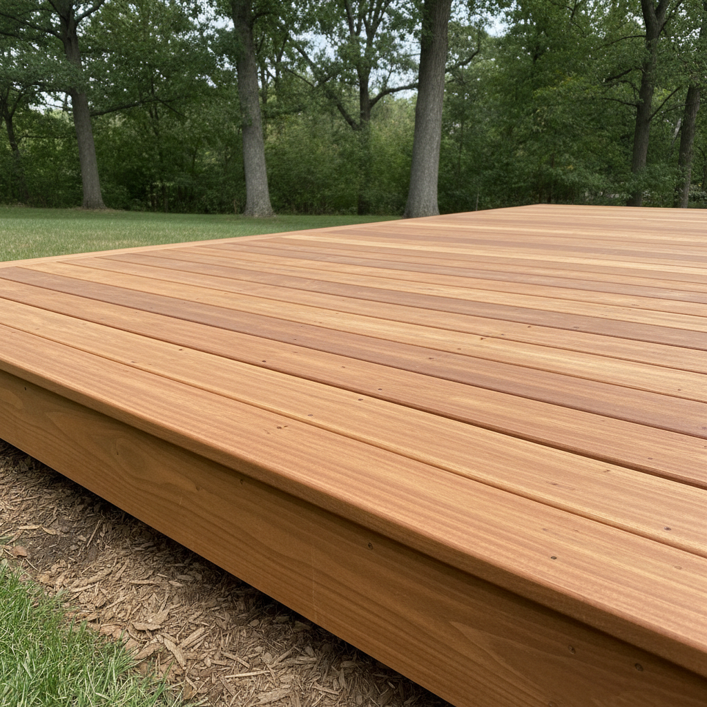 Completed deck construction work at a residential property in North Oaks, MN