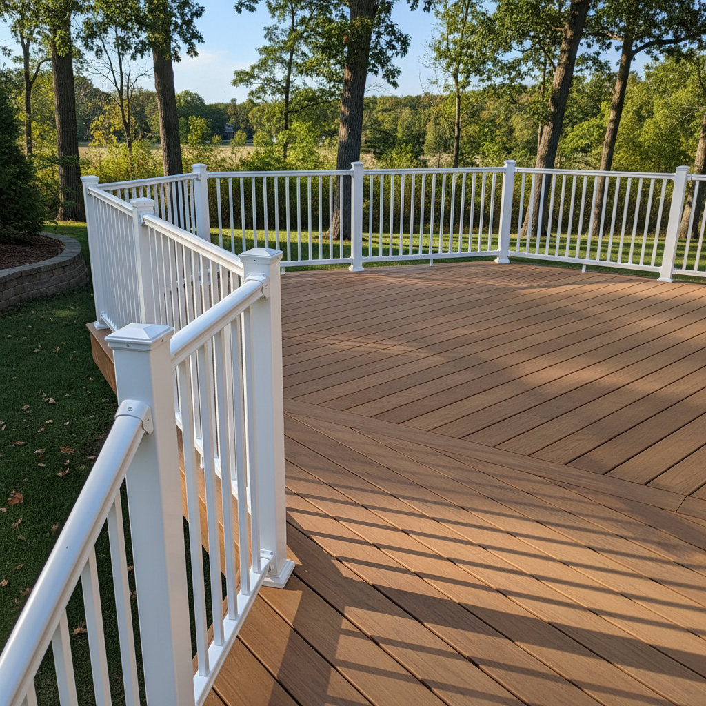 Completed deck construction work at a residential property in North Oaks, MN