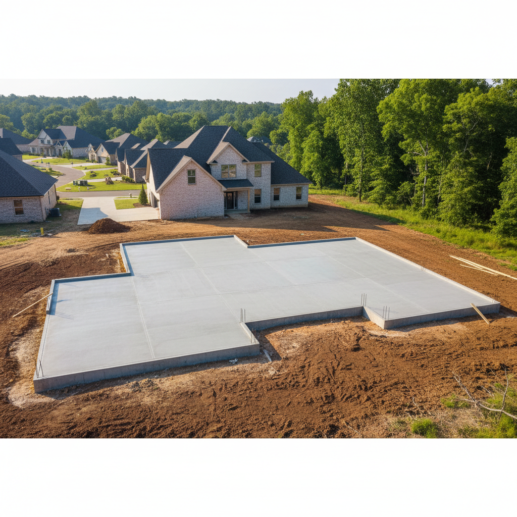 Completed concrete foundations work at a residential property in Olive Branch, MS