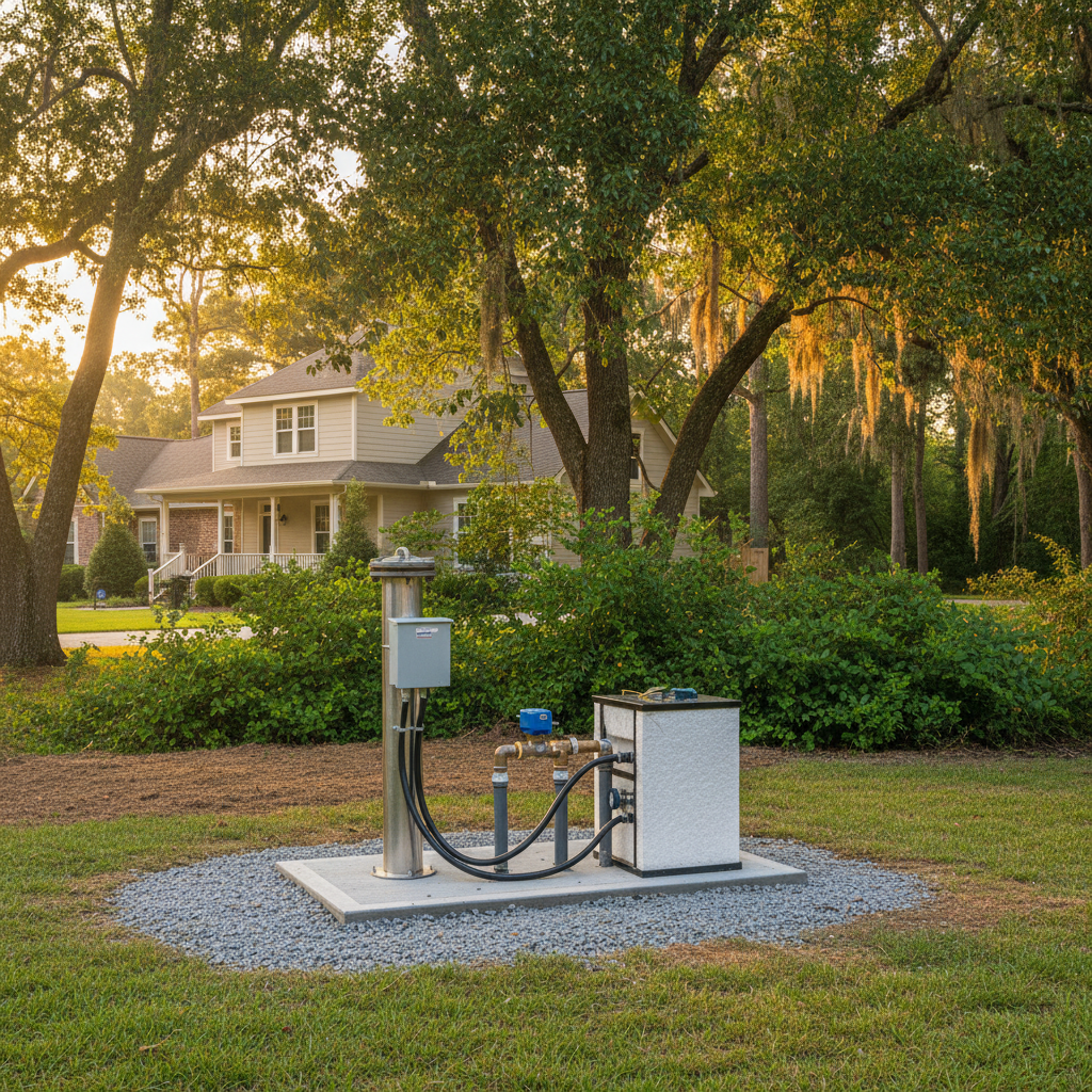 Completed pump installation work at a residential property in Gulfport, MS