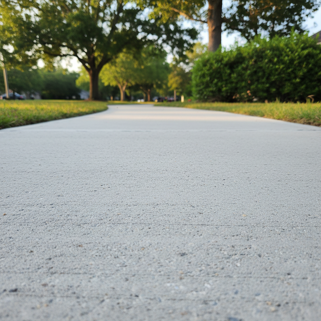 Completed concrete sidewalks work at a residential property in Gulfport, MS