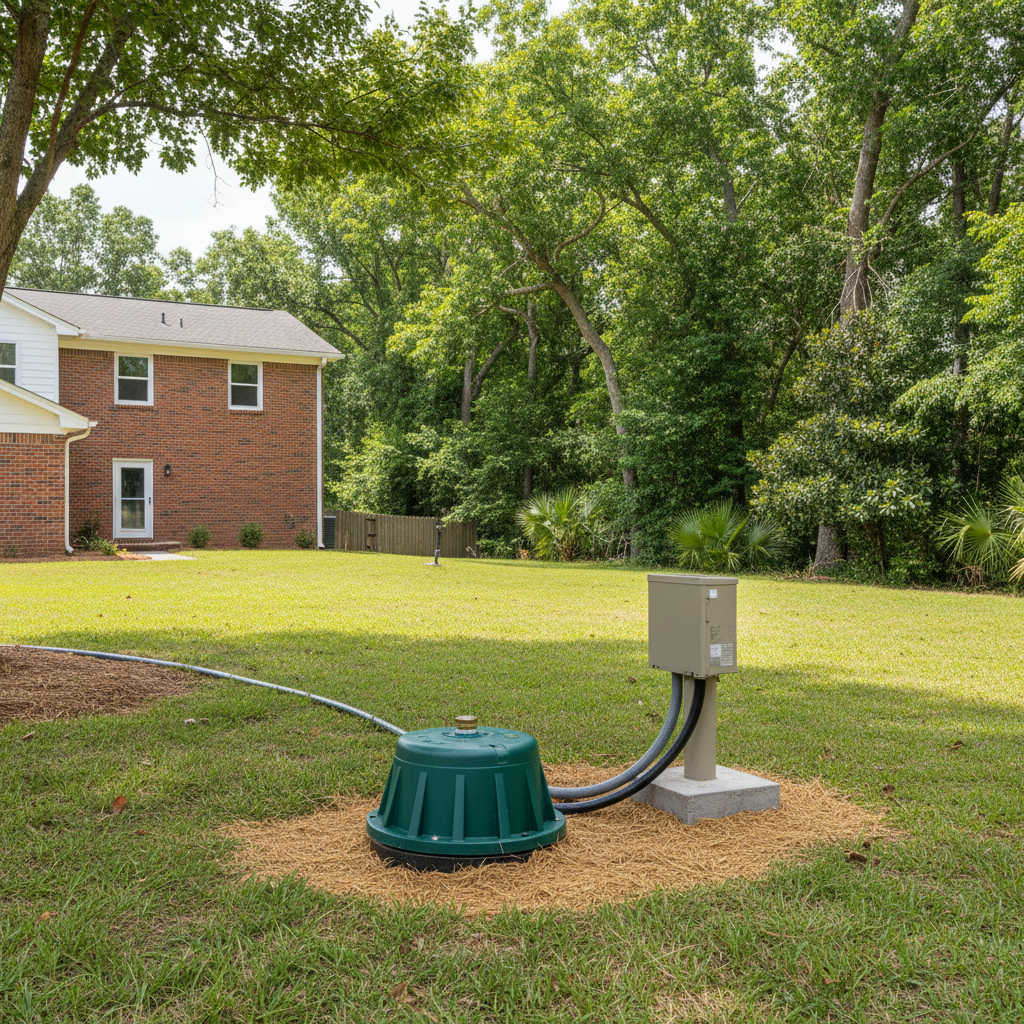 Completed pump installation work at a residential property in Gulfport, MS