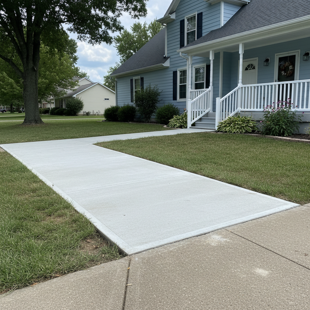 Completed concrete repair work at a residential property in Spokane, MO