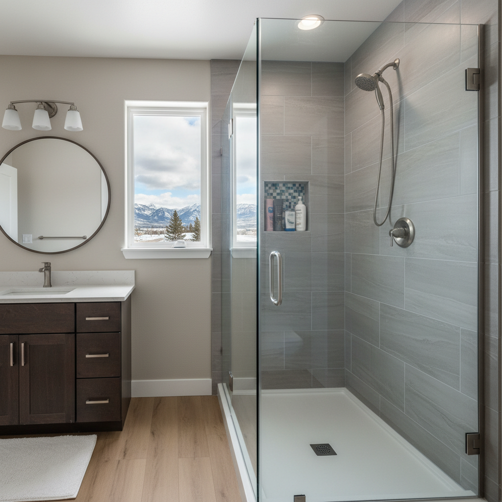Completed shower replacement work at a residential property in Great Falls, MT