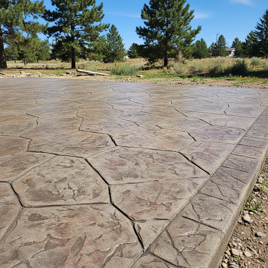 Completed decorative concrete work at a residential property in Missoula, MT