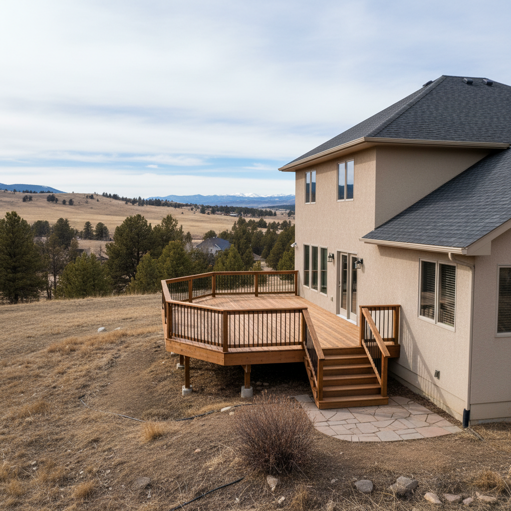 Completed deck construction work at a residential property in Billings, MT
