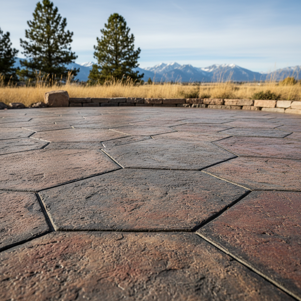 Completed decorative concrete work at a residential property in Missoula, MT