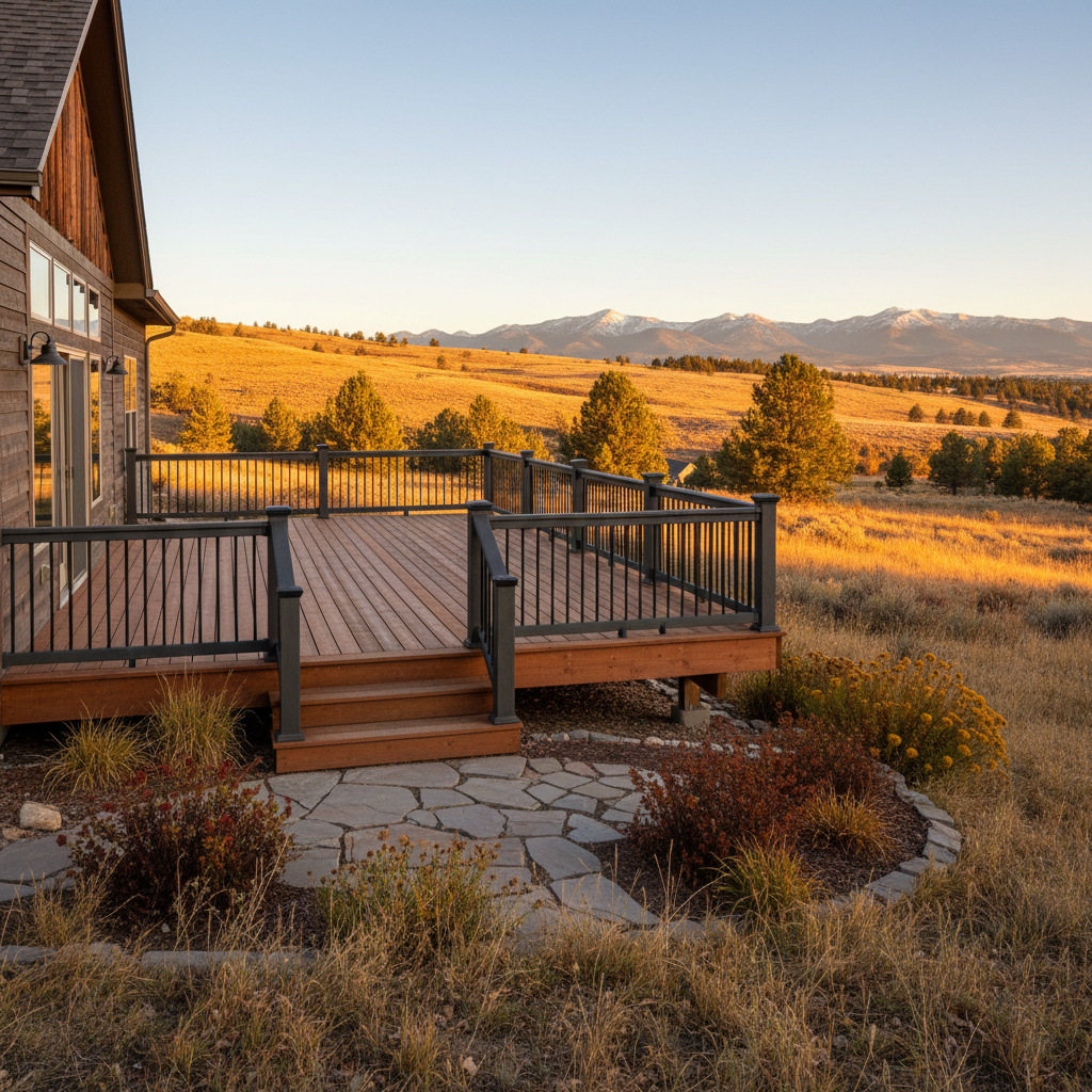 Completed deck construction work at a residential property in Billings, MT
