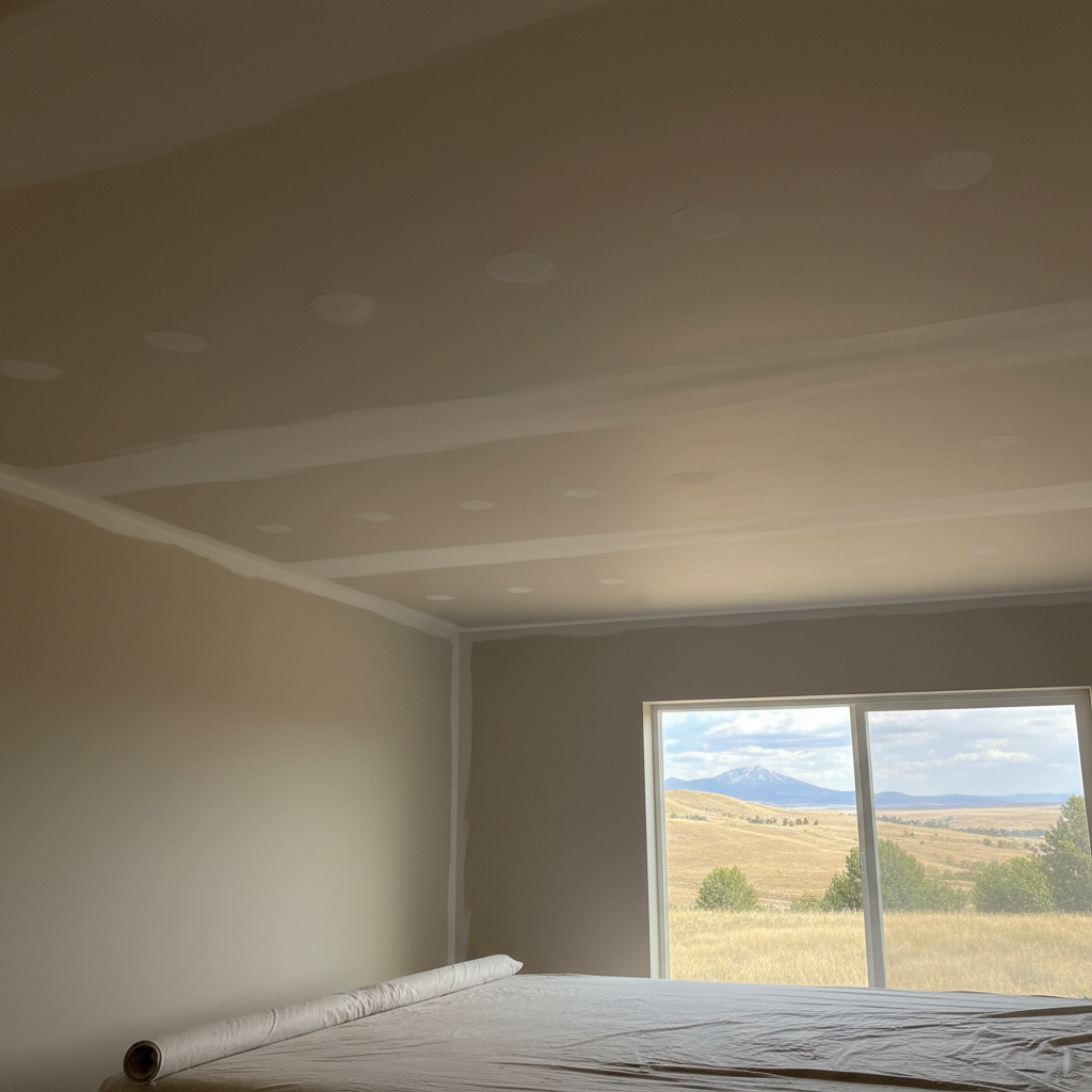 Completed popcorn ceiling removal work at a residential property in Billings, MT