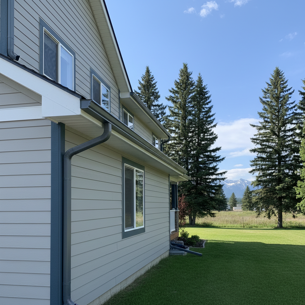 Completed fascia board repair work at a residential property in Kalispell, MT