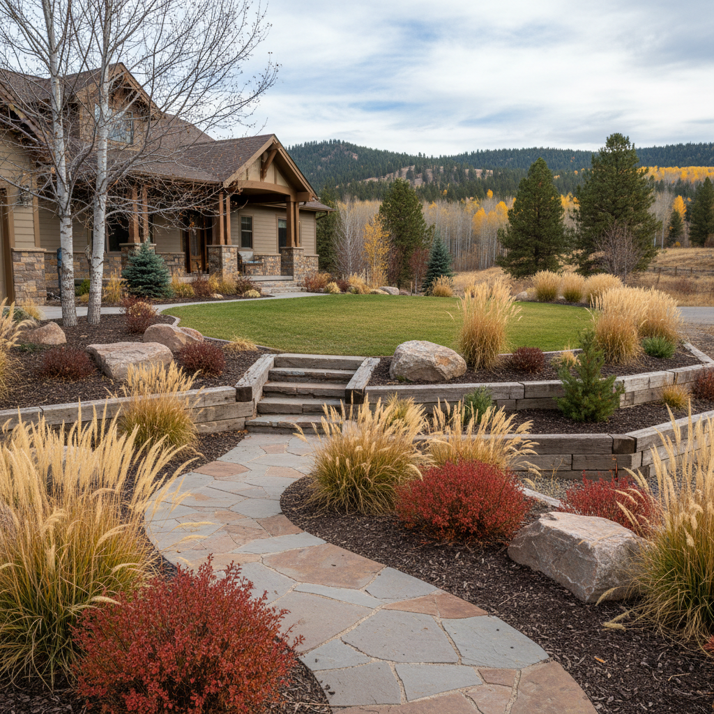 Completed landscape design work at a residential property in Missoula, MT