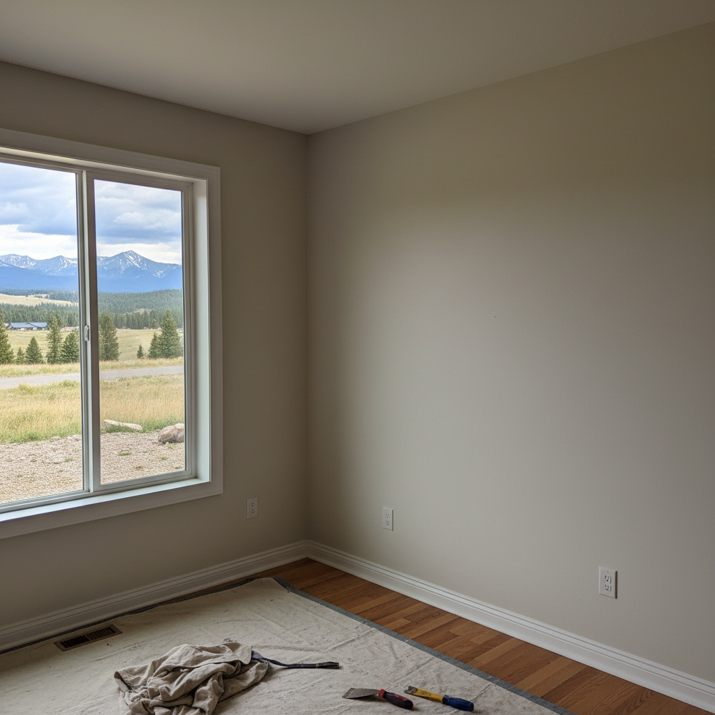 Completed wallpaper removal work at a residential property in Kalispell, MT