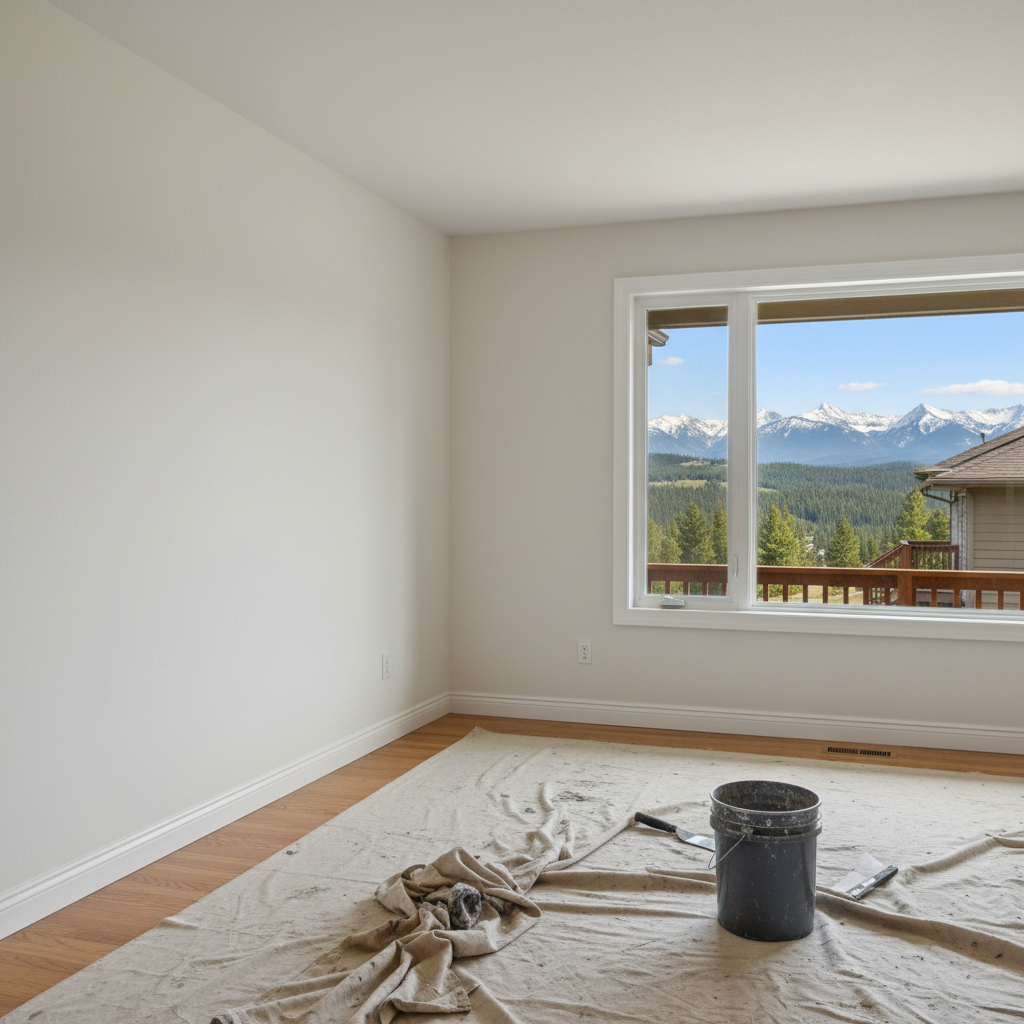 Completed wallpaper removal work at a residential property in Kalispell, MT
