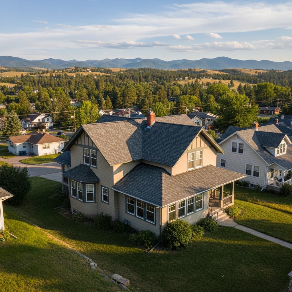 Completed roof repair work at a residential property in Helena, MT