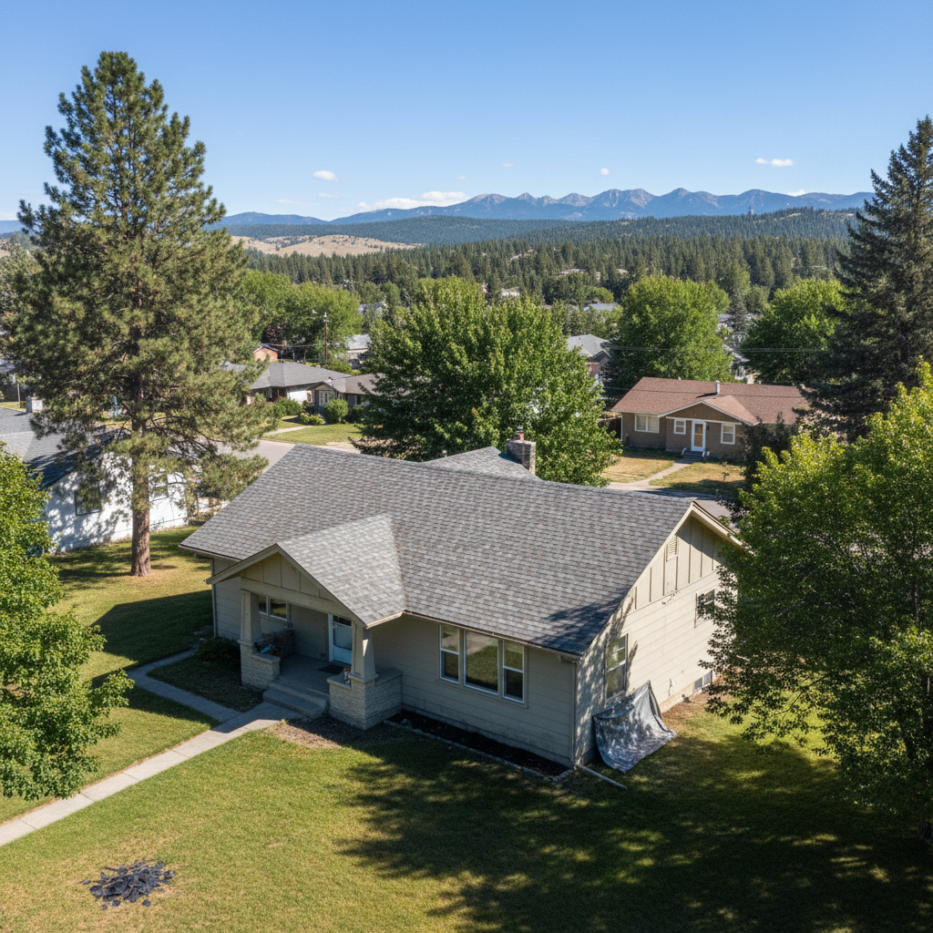 Completed roof repair work at a residential property in Helena, MT