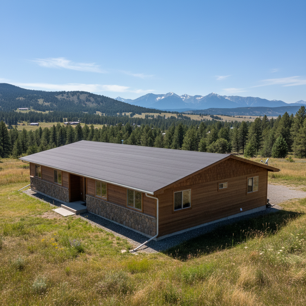 Completed flat roofing work at a residential property in Polson, MT