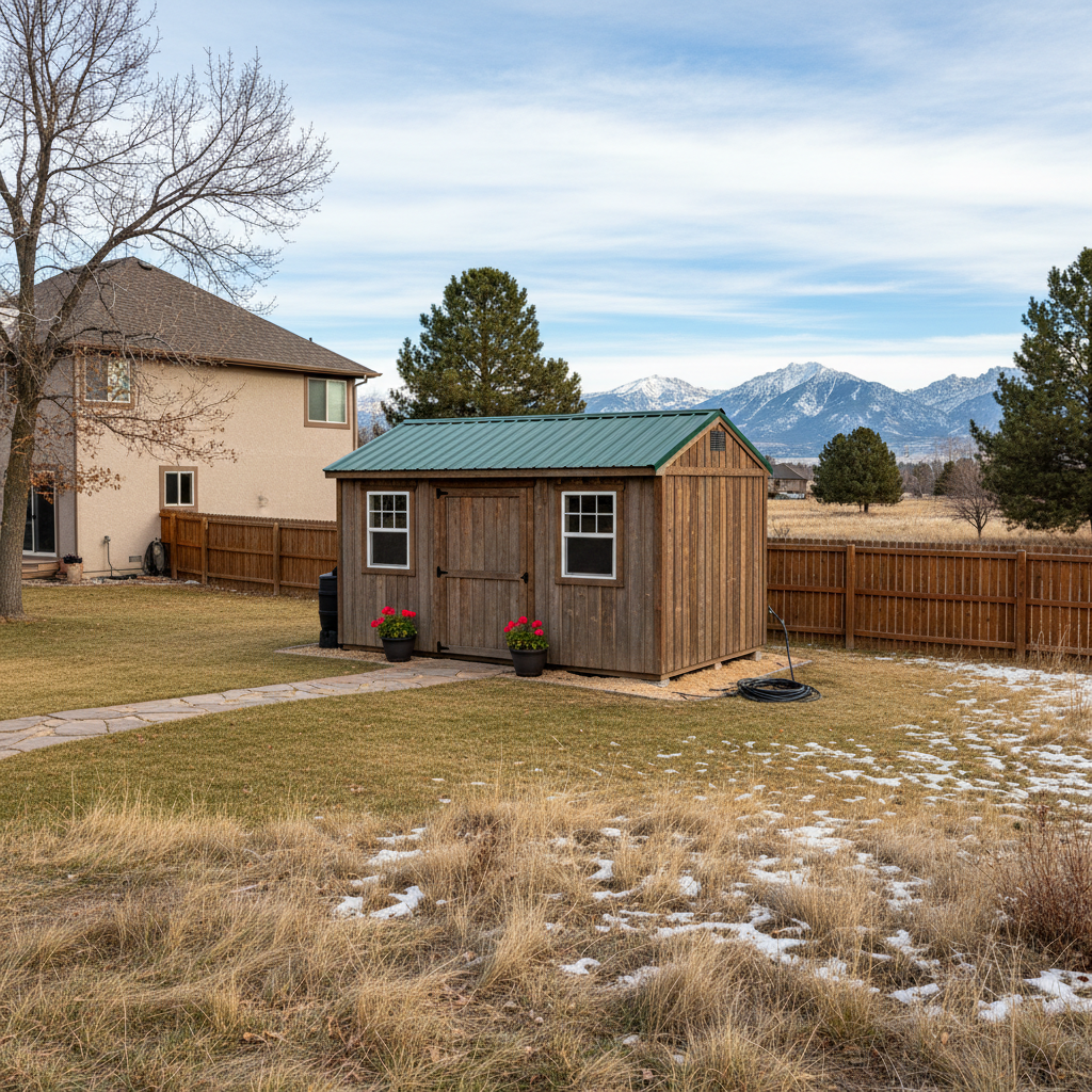 Completed storage sheds work at a residential property in Billings, MT