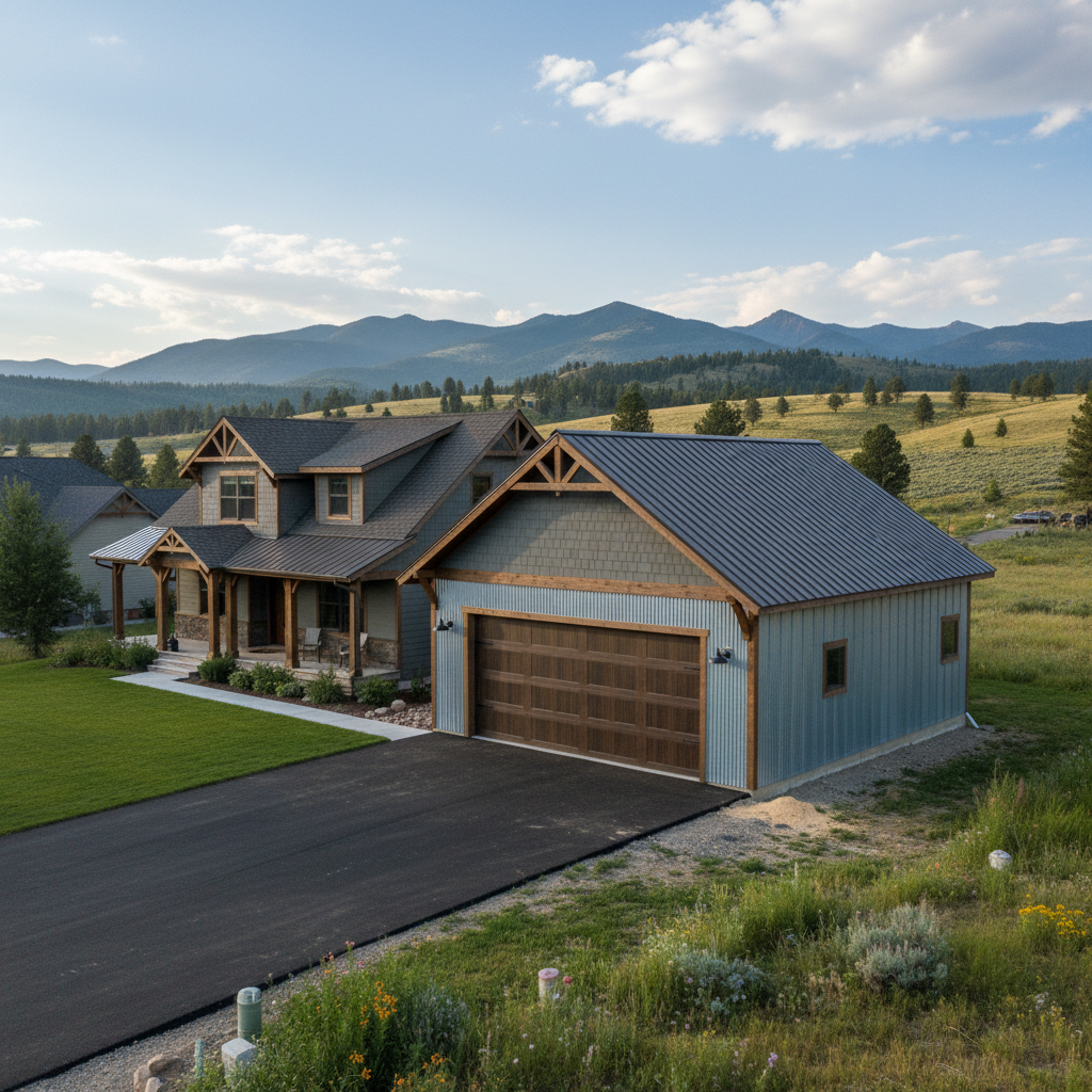 Completed garages work at a residential property in Helena, MT