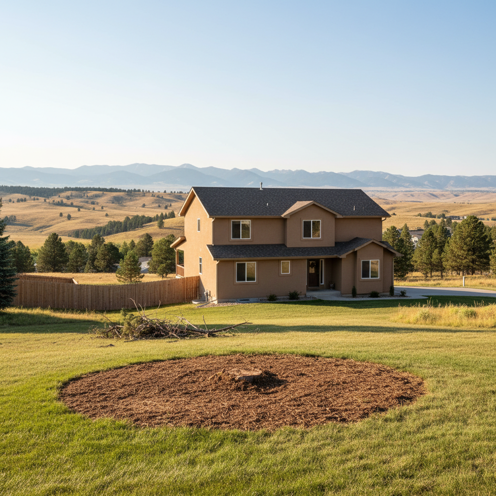 Completed tree removal work at a residential property in Billings, MT