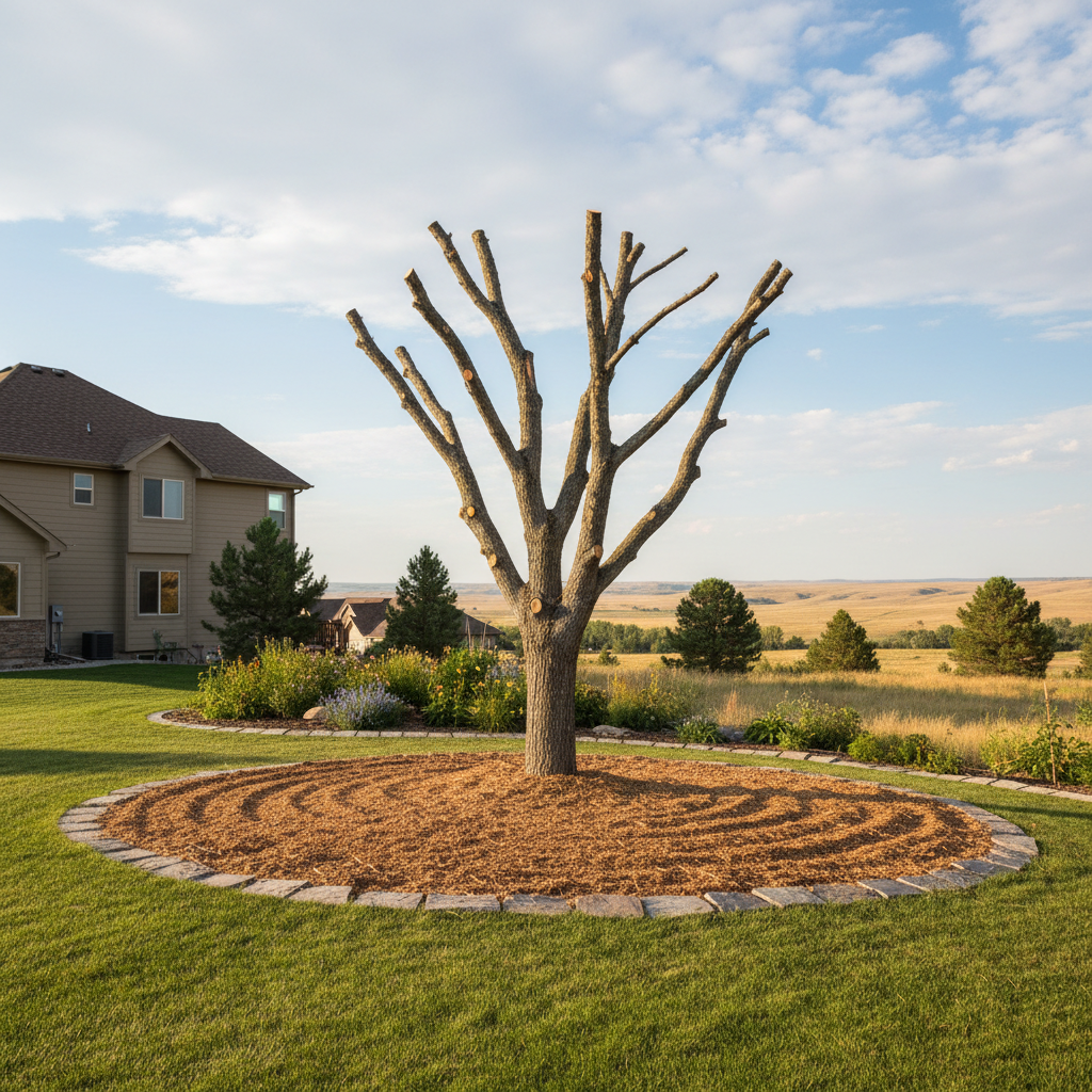 Completed tree trimming work at a residential property in Billings, MT