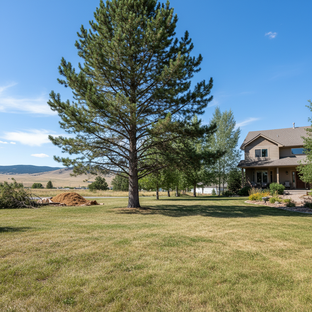 Completed tree trimming work at a residential property in Billings, MT