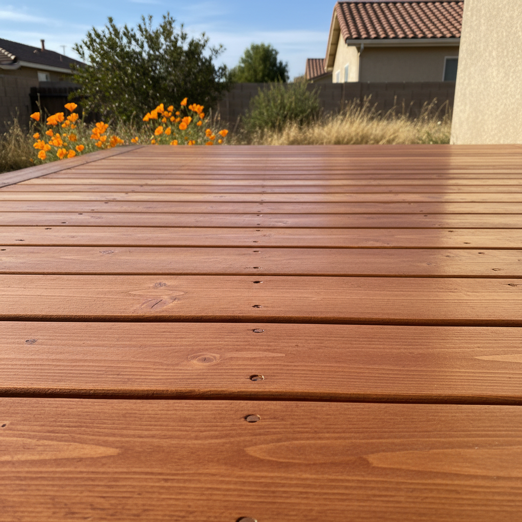 Completed deck painting & staining work at a residential property in Fresno, CA
