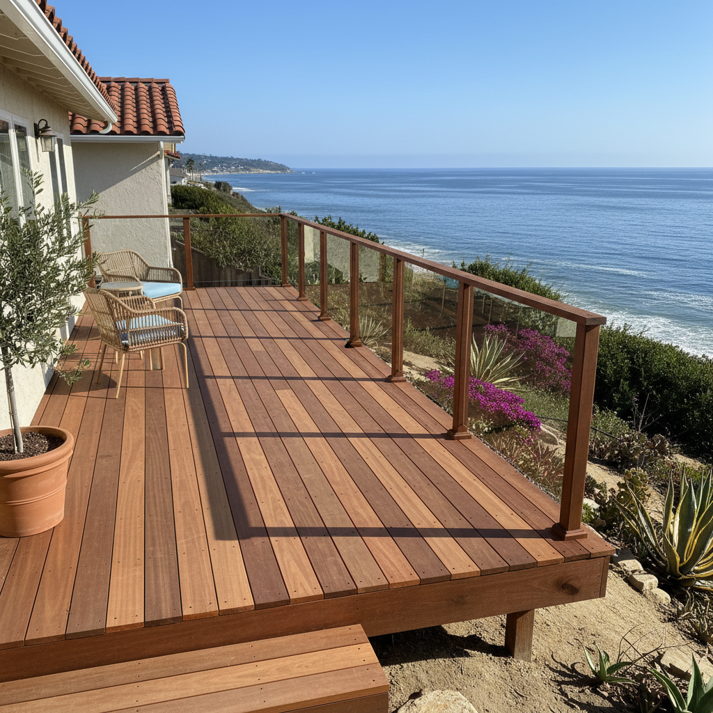 Completed deck repair work at a residential property in Encinitas, CA
