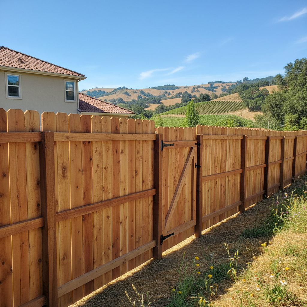 Completed fence repair work at a residential property in Napa, CA