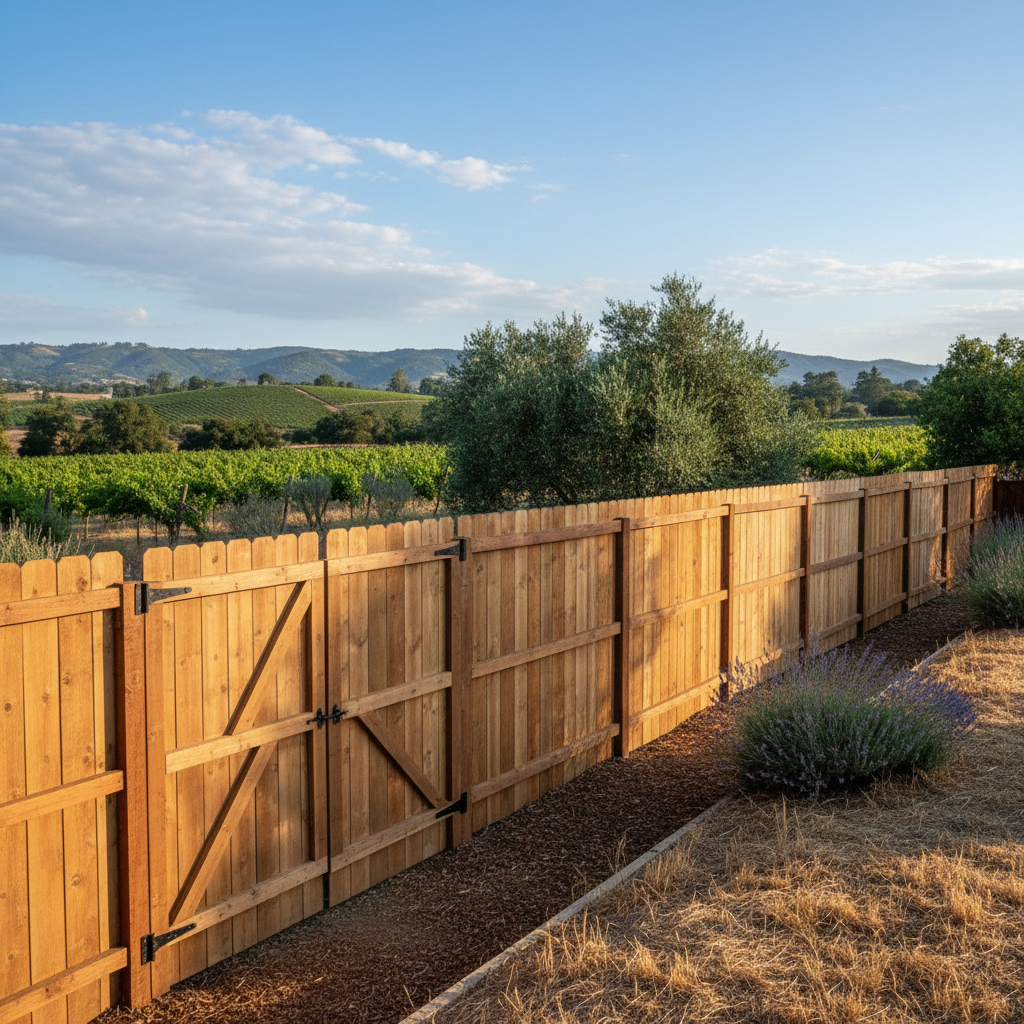 Completed fence repair work at a residential property in Napa, CA